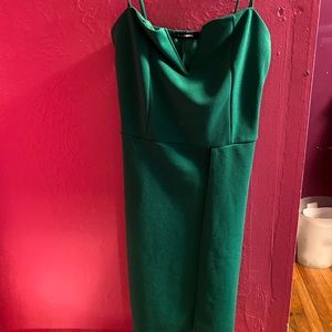 FN Green Slit Mini Dress